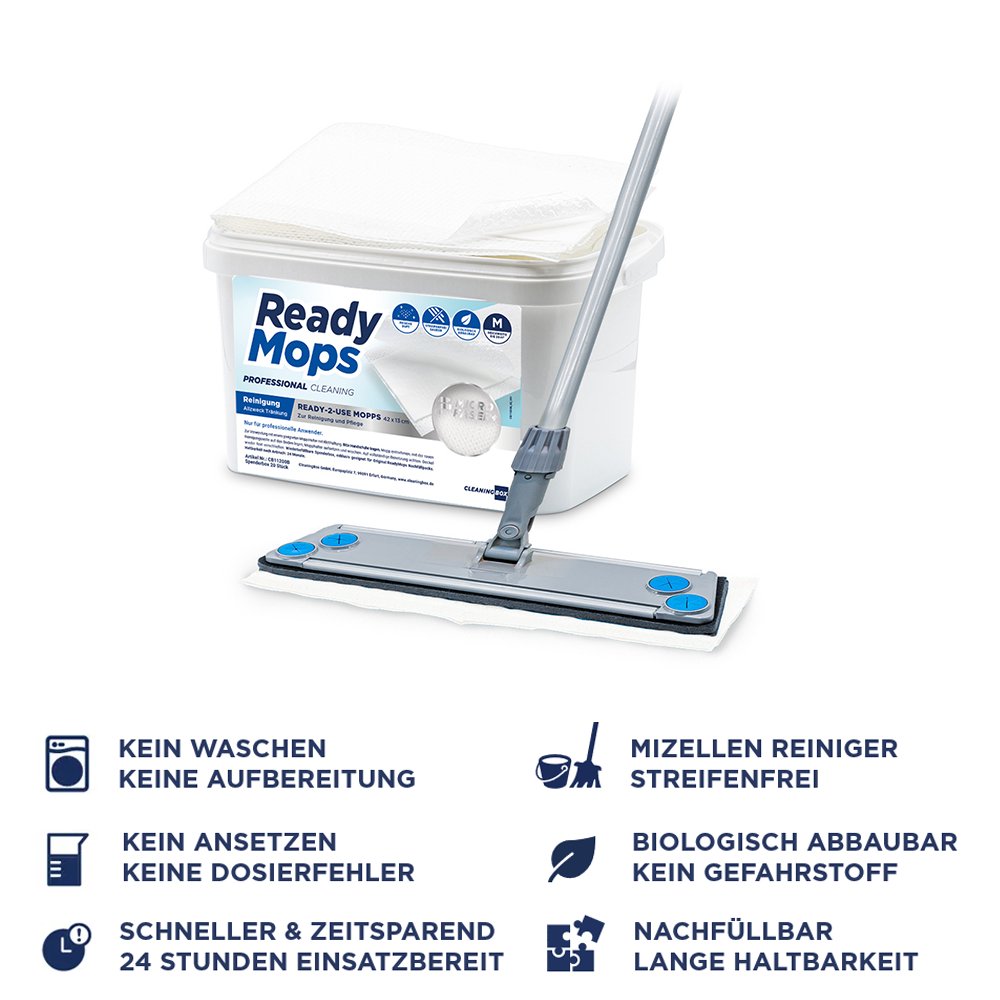 CleaningBox ReadyMops M Allzweck Reichweite 20 m², 42x13 cm, weiß, 20er Spenderbox