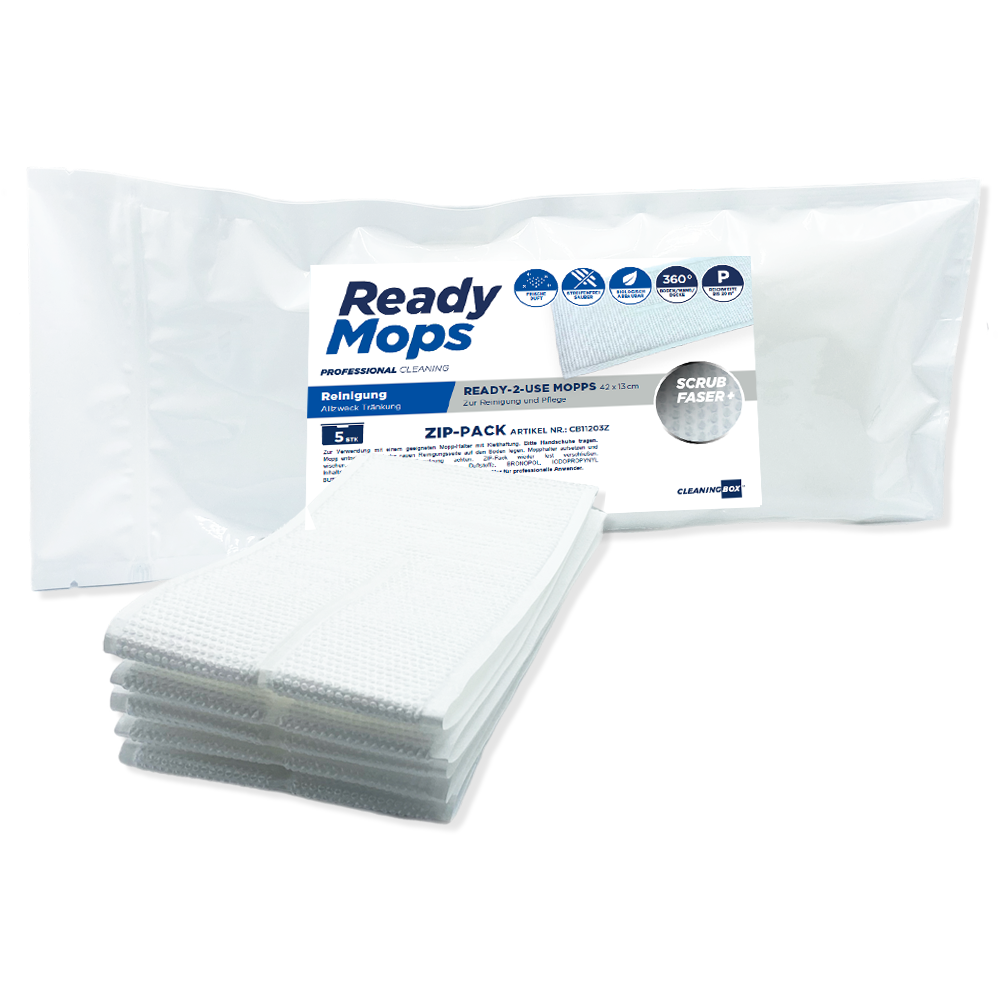 CleaningBox ReadyMops P Allzweck Reichweite 20 m², 42x13 cm, weiß, 5er ZIP-Pack